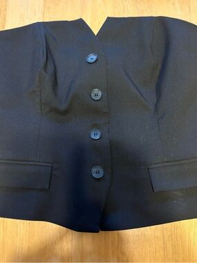 Sincerely Jules Black Button-Front Bustier Blouse